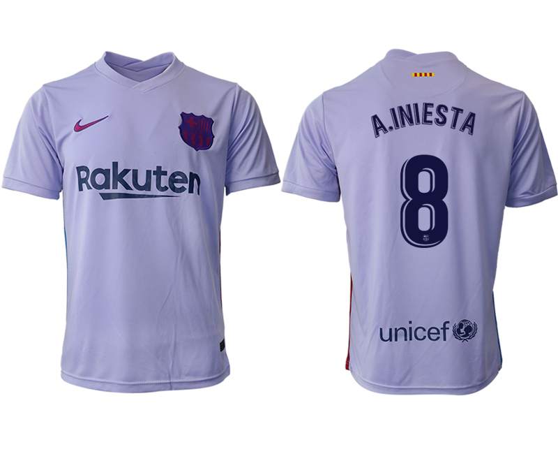 Men 2021-2022 Club Barcelona away aaa version purple #8 Soccer Jersey->barcelona jersey->Soccer Club Jersey